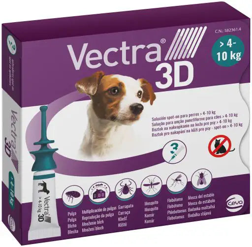 Vectra 3D 3 pipette per cani  4 - 10 kg bauzaarit.myshopify.com