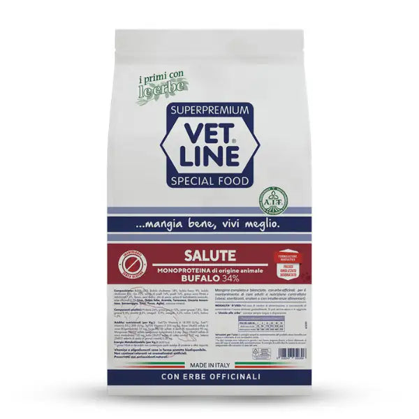 Vet Line Secco Monoproteico Cane Salute Bufalo  12,5 kg bauzaarit.myshopify.com