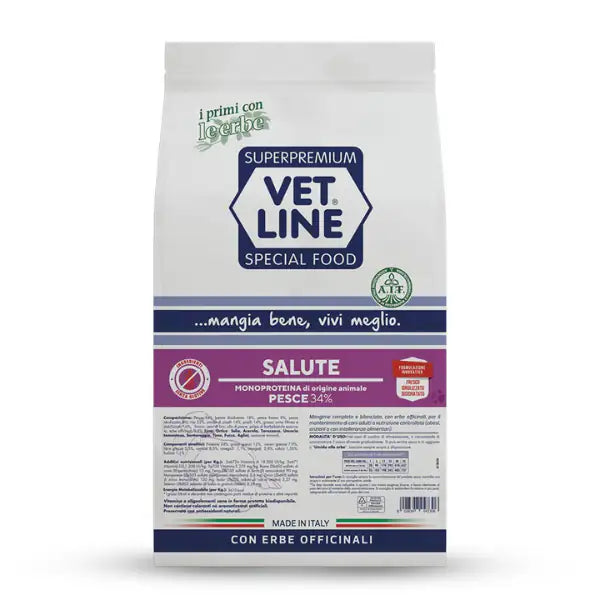 Vet Line Secco Monoproteico Cane Salute Pesce  12,5 kg bauzaarit.myshopify.com