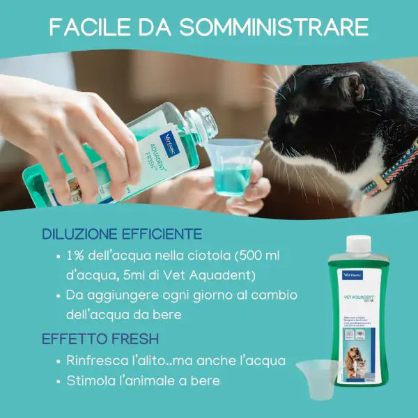 Virbac Vet Aquadent Fresh colluttorio per cani e gatti   bauzaarit.myshopify.com