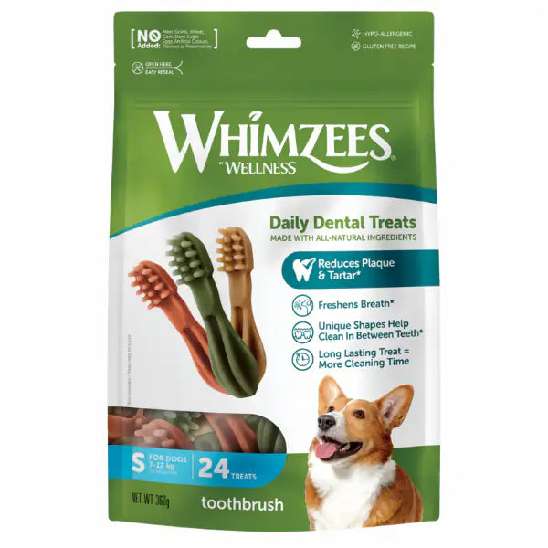 Whimzees Snack dentale Naturale Spazzolino  Small 24 pezzi bauzaarit.myshopify.com
