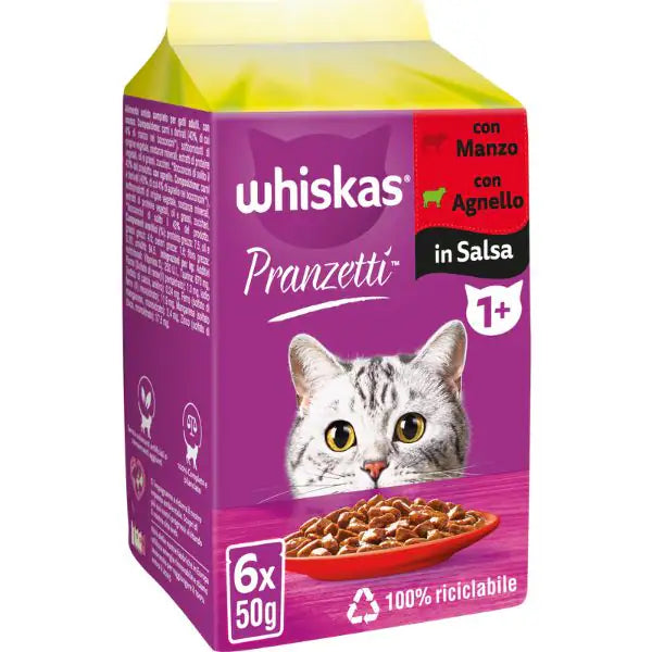 Whiskas Pranzetti Multipack 6 pezzi da 50 gr  Carni Miste bauzaarit.myshopify.com