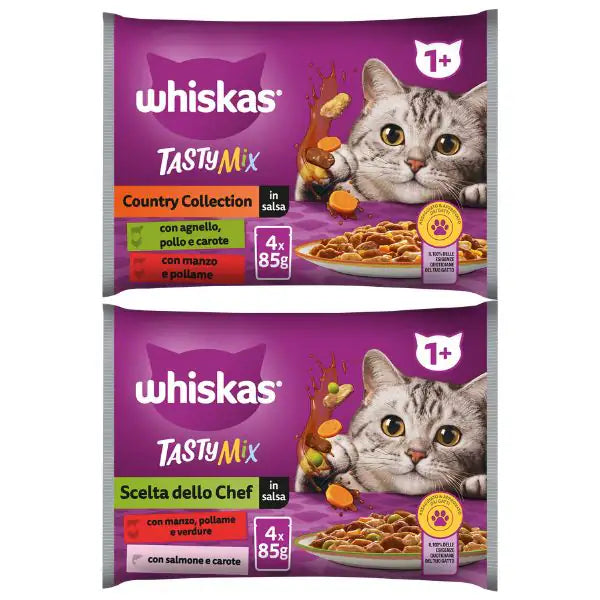Whiskas Tasty Mix Multipack 4 pezzi da 85 gr   bauzaarit.myshopify.com