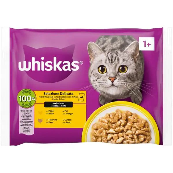Whiskas ricette in salsa Multipack 4 pezzi da 85 gr  Selezione Delicata bauzaarit.myshopify.com