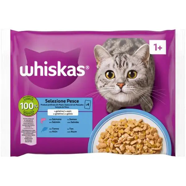 Whiskas ricette in salsa Multipack 4 pezzi da 85 gr  Selezione Pesce bauzaarit.myshopify.com