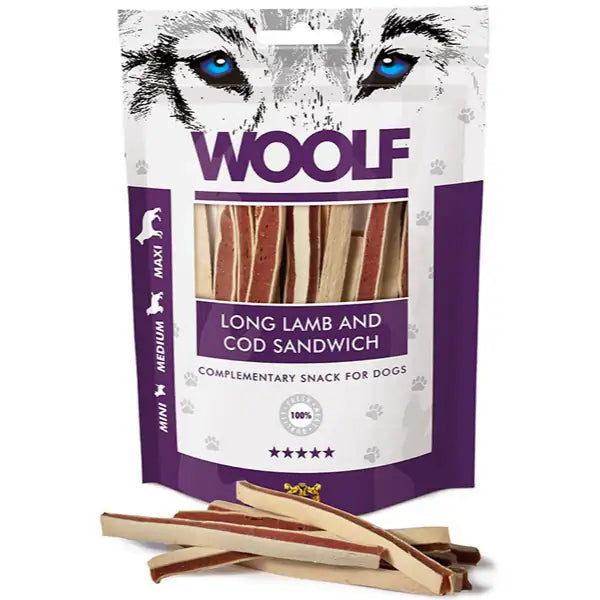 Woolf Sandwich Snack  Sandwich strisce di agnello e merluzzo bauzaarit.myshopify.com