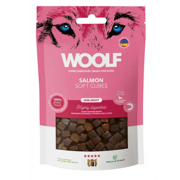 Woolf Soft Cubes snack per cani monoproteici 100 gr  Salmone bauzaarit.myshopify.com