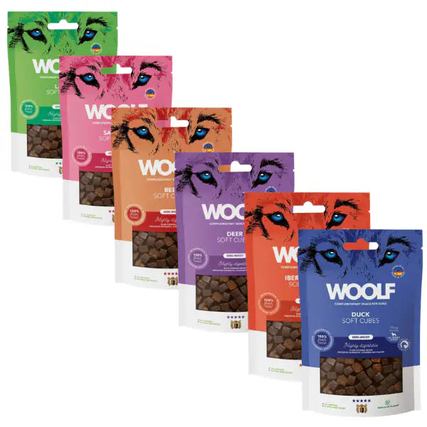 Woolf Soft Cubes snack per cani monoproteici 100 gr   bauzaarit.myshopify.com