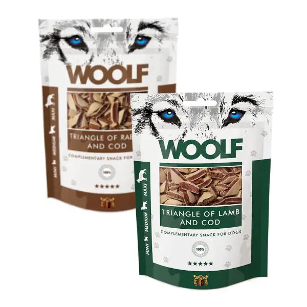 Woolf Triangolini snack per cani   bauzaarit.myshopify.com