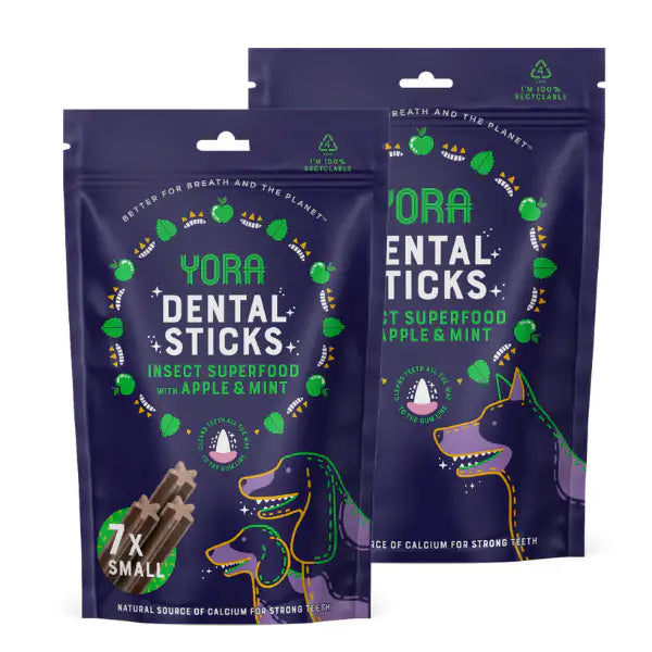 Yora Dental Sticks snack dentali a base di insetti con mela e menta   bauzaarit.myshopify.com