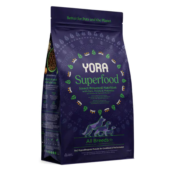Yora Superfood crocchette a base di insetti Dog Adult All Breeds Hypoallergenic  12 kg bauzaarit.myshopify.com