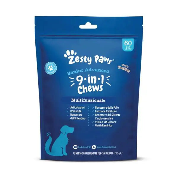 Zesty Paws Advance 9 in 1 Chews Multifunzionale Senior integratore per cani Alimento complementare  60 compresse bauzaarit.myshopify.com