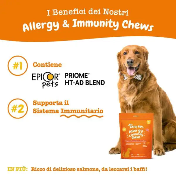 Zesty Paws Allergy&Immunity Chews integratore per cani Alimento complementare   bauzaarit.myshopify.com
