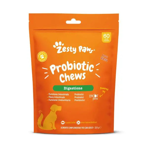 Zesty Paws Probiotico Chews Digestione integratore per cani Alimento complementare   bauzaarit.myshopify.com
