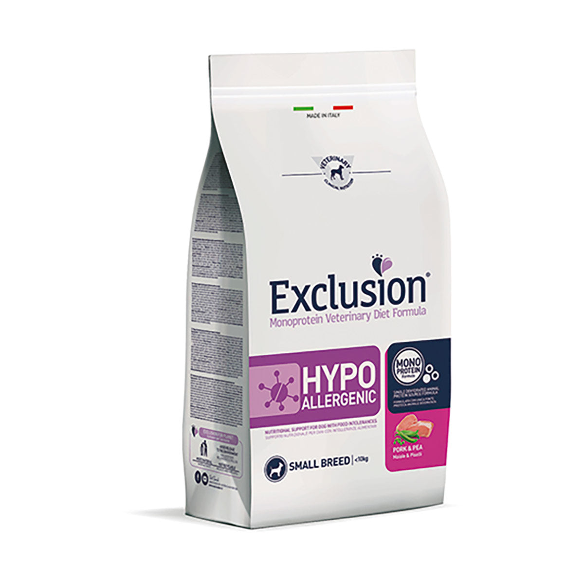 Exclusion Diet Hypoallergenic Small Breed Maiale e Piselli - 2 kg