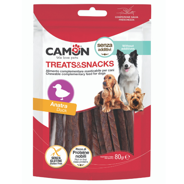Camon Treats e Snacks per cani - Anatra Soft Sticks - 80 gr