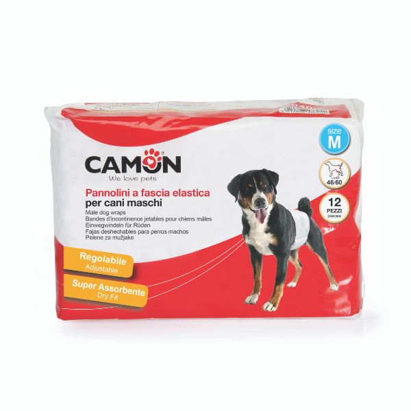 Pannolini a fascia elastica per cani maschi Camon - Misura 2 - 46/60 cm