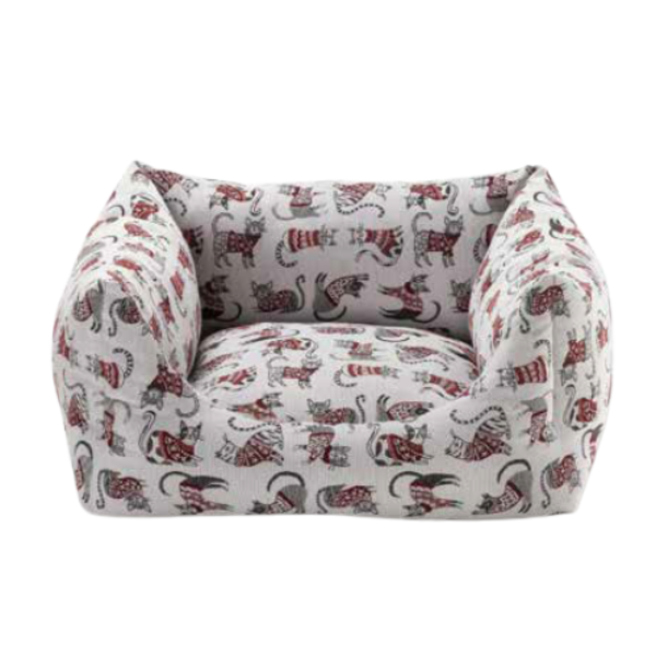 Cuccia per gatti quadrata Rodi Romeo con cuscino estraibile Leopet