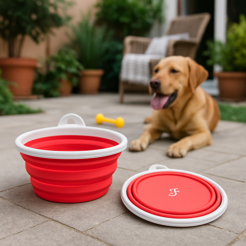 Ciotola pieghevole da viaggio in silicone Ferribiella