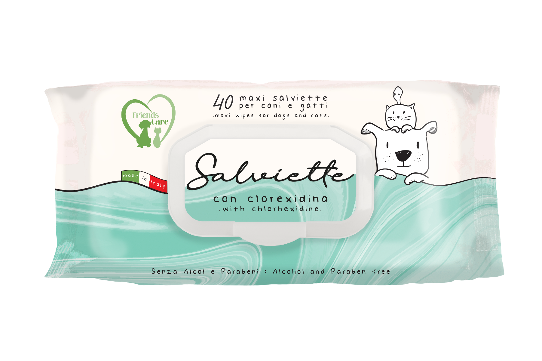 Salviette Detergenti Ferribiella 40 pezzi - con Clorexidina