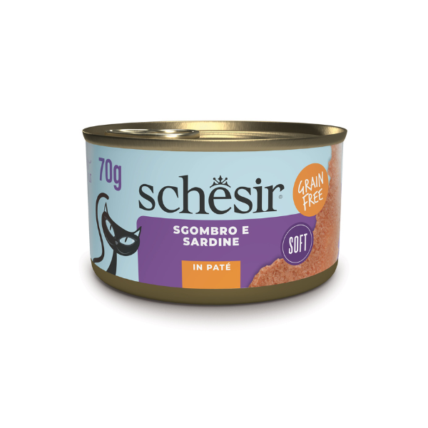 Schesir Sardine Soft Patè Cat Adult Grain Free 70 gr - Sgombro e sardine 