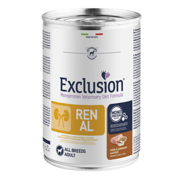 Exclusion Diet Renal All Breeds Adult Maiale Sorgo e Riso - 400 gr