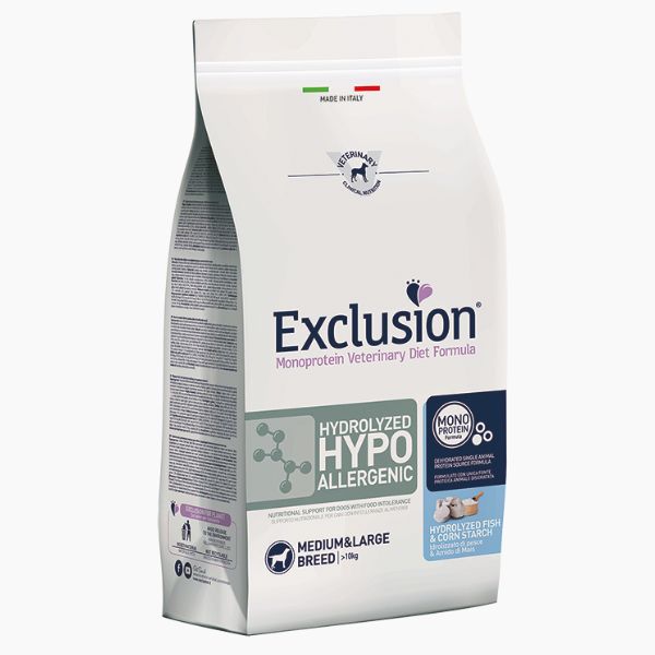 Exclusion Diet Hydrolyzed Hypoallergenic Adult Medium/Large Pesce  - 2 Kg