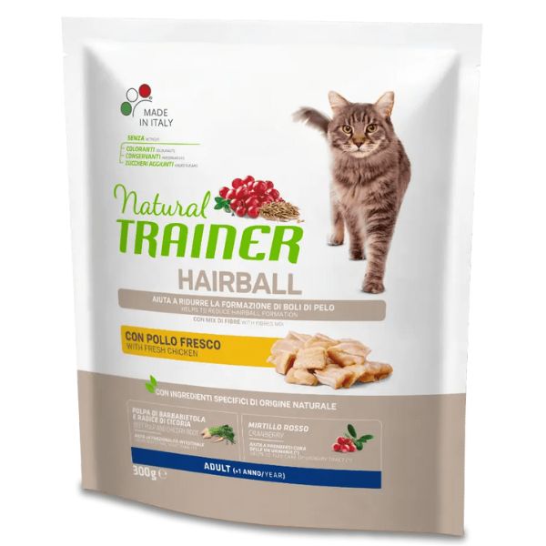 Natural Trainer Hairball Adult con Pollo Fresco - 300 gr