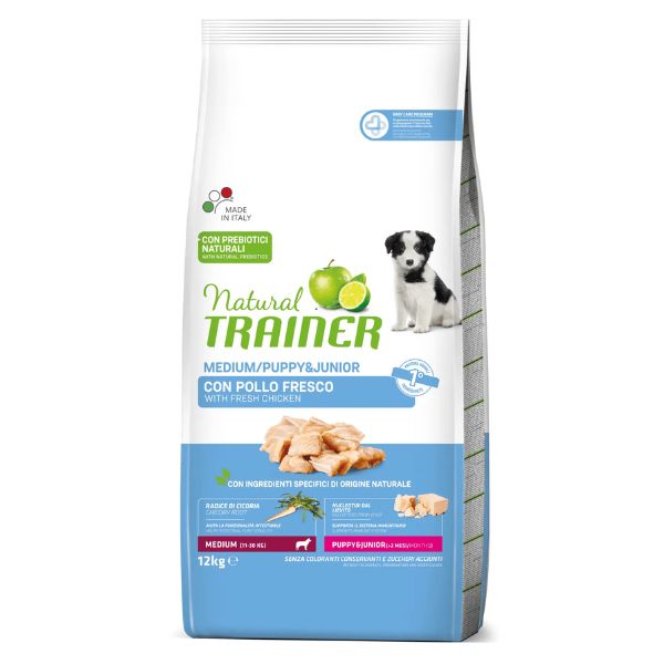 Natural Trainer Puppy e Junior Medium con pollo