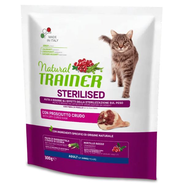 Natural Trainer Adult Sterilised con Prosciutto Crudo - 300 gr