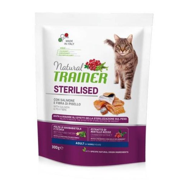 Natural Trainer Adult Sterilised con Salmone - 300 gr