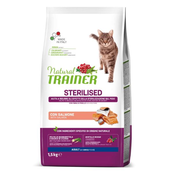 Natural Trainer Adult Sterilised con Salmone - 1,5 Kg