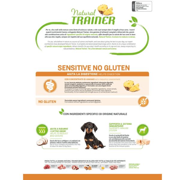 natural trainer sensitive no gluten small/toy puppy e junior con salmone immagine3