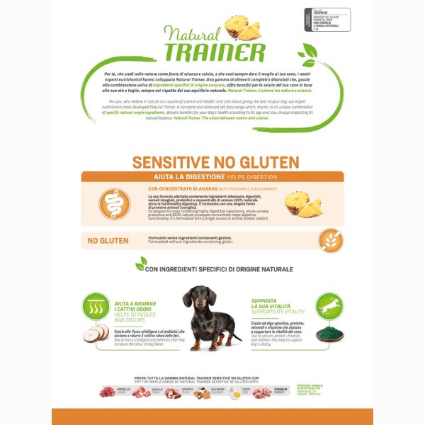 natural trainer sensitive no gluten adult small e toy con coniglio immagine3