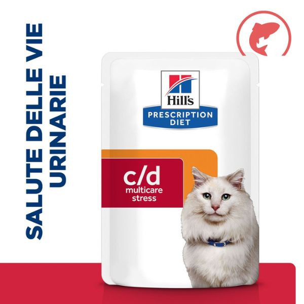 hill's prescription diet c/d urinary stress feline multipack 12x85 gr immagine6