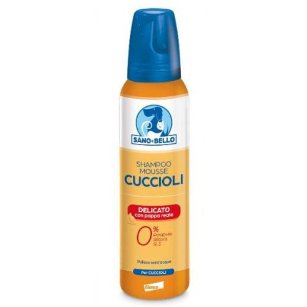 Shampoo Mousse Cuccioli Delicato Pappa Reale Sano e Bello Elanco