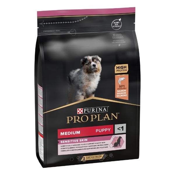 purina pro plan sensitive skin medium puppy crocchette cane salmone immagine2