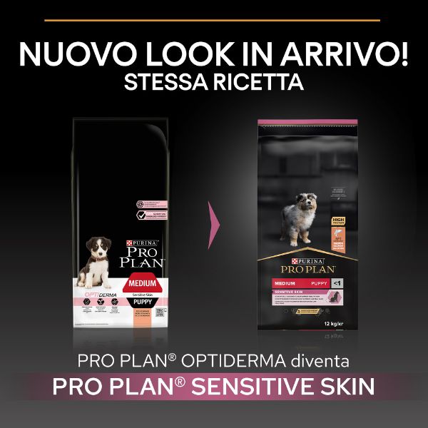 purina pro plan sensitive skin medium puppy crocchette cane salmone immagine3