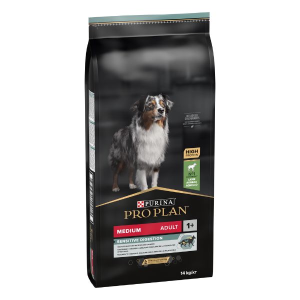 Purina Pro Plan Sensitive Digestion Medium Adult Crocchette Cane Agnello - 14 kg