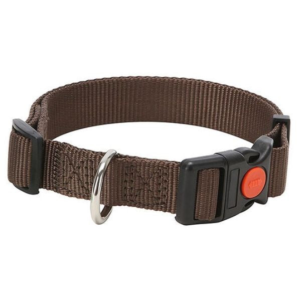 Collare in nylon regolabile a sgancio PetUp - marrone - 20-30 cm x 1,5h cm
