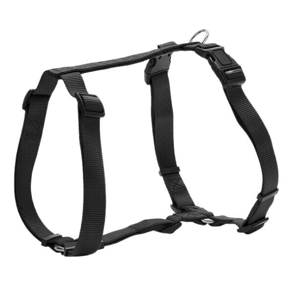 Pettorina ad H Doppia regolazione in nylon PetUp - nero - Taglia 5: torace 60 cm x 2,5h cm