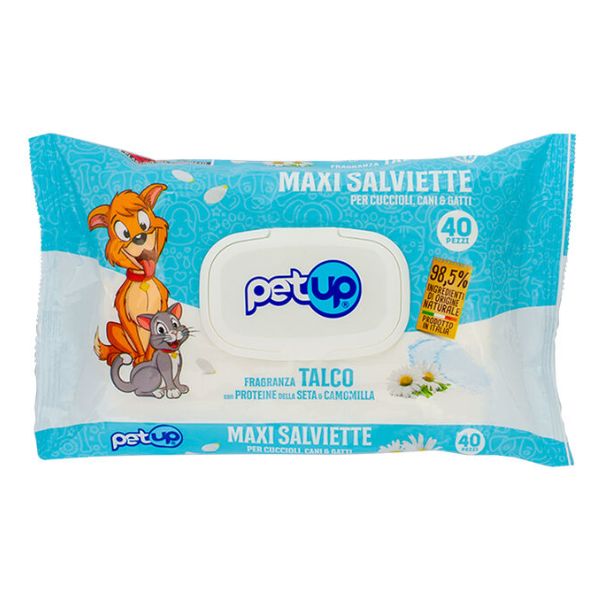 Salviette igieniche Maxi PetUp - talco - confezione da 40 pezzi