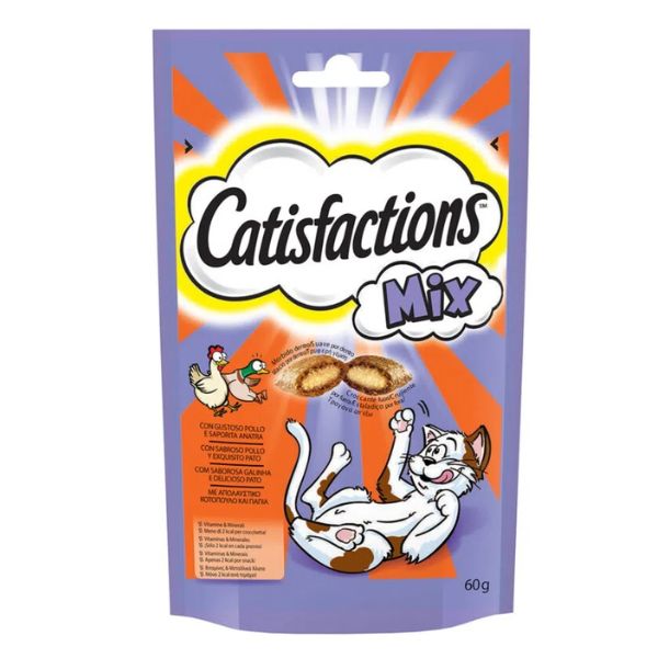 Catisfactions snack per gatto bustina 60 gr - Pollo e anatra