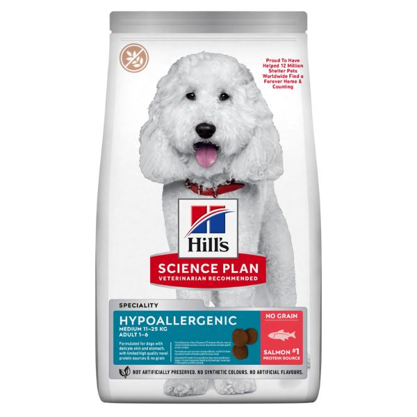 Hill's Science Plan Hypoallergenic Adult Medium Dog al Salmone - 14 Kg (scadenza: 01/01/2025)