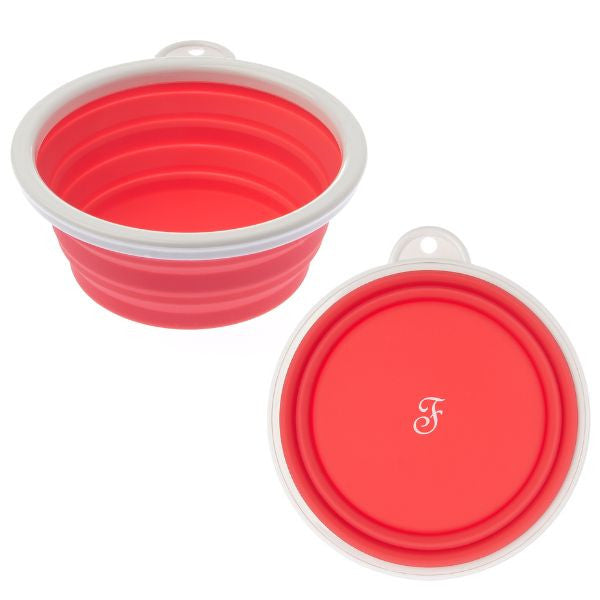 Ciotola pieghevole da viaggio in silicone Ferribiella - capacità 750 ml - rosso