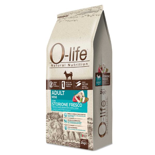 O-life Dog Grain Free Adult Mini Storione e Tonno - Mini storione e pasce da 2 Kg
