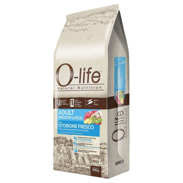 O-life Dog Grain Free Adult Medium/Large Storione e Tonno - 10 Kg