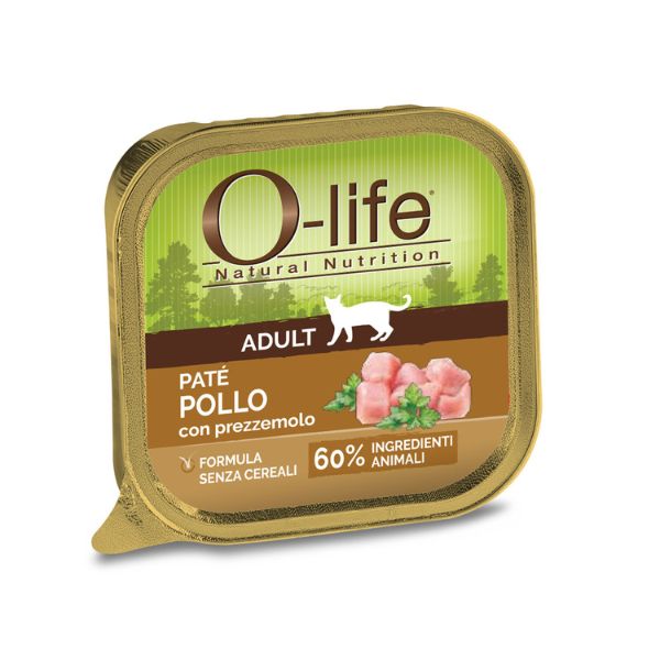 O-life Cat Adult Grain Free Patè 85 gr - Pollo con prezzemolo