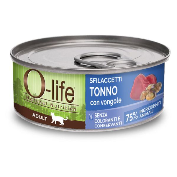 O-life Cat Adult Sfilaccetti 70 gr - Tonno e vongole