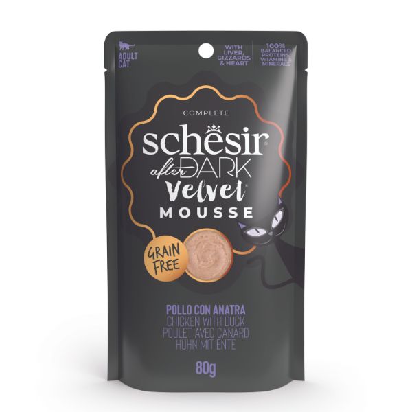 Schesir After Dark Cat Velvet Mousse Grain Free 80 g - Pollo con anatra